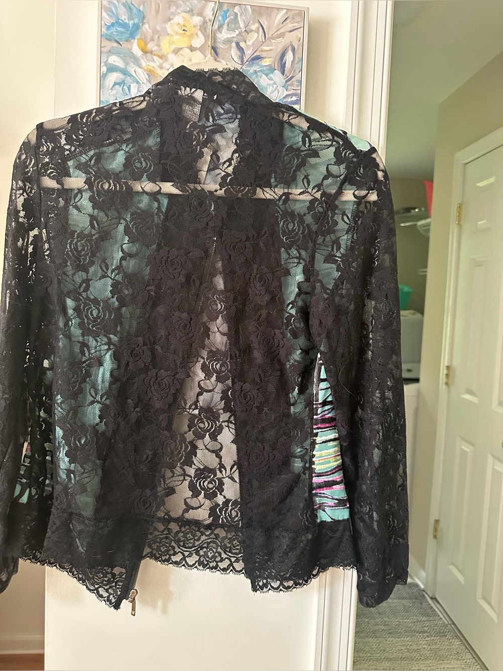 Black Lace Blazer - Sheer Floral Jacket